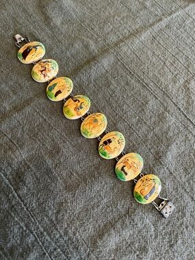 Vintage Persian-style Hand-Painted storyteller Bracelet
